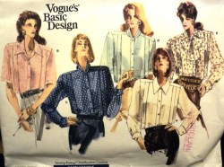 1991 EZ VOGUE YOKE COLLAR SS-LS BLOUSE PATTERN 6-10,12-16